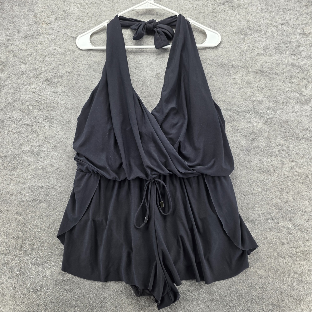 Magicsuit Romper Swimsuit Womens Medium Black Halter One Piece Swim Cover Up